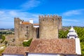 Castle Turrets Towers Walls Roofs Obidos Portugal Royalty Free Stock Photo