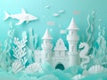 Castle under the sea made of paper cuts