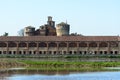 Castle of Valeggio with rice fields, Lomellina (It Royalty Free Stock Photo