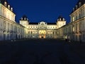 The Castle of Valentino, historic building and night in Turin, Italy Royalty Free Stock Photo