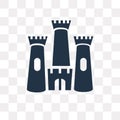 Castle vector icon isolated on transparent background, Castle t