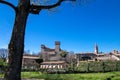 castle of vignola medieval fortress city of cherry with its blooms