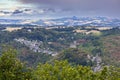 Castle and village in Najac, Aveyron, Southern France Royalty Free Stock Photo