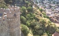 Castle wall dome on old Tbilisi background