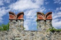 Castle wall merlons Royalty Free Stock Photo