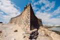 Castle wall of old historical fort in Arrecife, Lanzarore Royalty Free Stock Photo