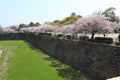 Castle wall of Osaka city, Japan