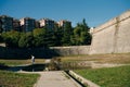 A castle wall in Pamplona, Navarre, Spain