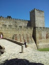 Castle wall Portugal bridge pavement Royalty Free Stock Photo