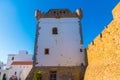 Castle wall of white ancient medina of Asilah city in coast od Atlantic, Morocco Royalty Free Stock Photo