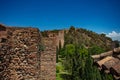 Castle walls of Gibralfaro fortress in the Malaga city