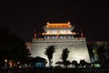 Castle walls at night