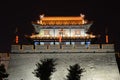 Castle walls at night