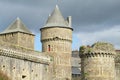 Castle walls and tower in Fougeres, France