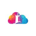 Castle Wave cloud shape concept Logo Vector Icon Royalty Free Stock Photo