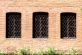 Castle Windows On Brick Wall Royalty Free Stock Photo