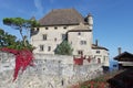Castle in Yvoir village Royalty Free Stock Photo