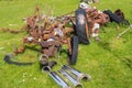 Scrap Tractor at Castlebay at Barra in the Outer Hebrides