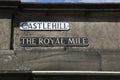 Castlehill and the Royal Mile Street Signs, Edinburgh Royalty Free Stock Photo