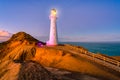 Castlepoint Lighthouse is located on the east coast of the Wairarapa region near Masterton, New Zealand.