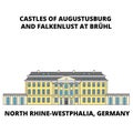 Castles Of Augustusburg Westphalia Germany line icon concept. Castles Of Augustusburg Westphalia Germany flat vect Royalty Free Stock Photo