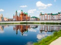 Castles and Bruges embankment in Yoshkar-Ola city