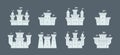 Castles and fortresses icons set