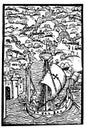Castles of Indies. Engraving at De insulis in Mare indico repertis. 1493 Royalty Free Stock Photo
