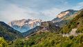 Castles and landscapes near the little town ruinas in Piemonte, Italy Royalty Free Stock Photo