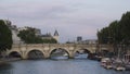 Landscape in Paris. Bridge over the Seine. Royalty Free Stock Photo