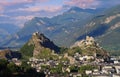 Castles Valere and Tourbillon, Sion, Switzerland in the evening light