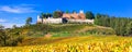 Castles and vineyards of Tuscany, Chianti wine region Royalty Free Stock Photo