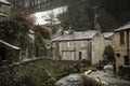 Castleton Hope Valley, Derbyshire Beautiful old rural idyllic village cottages in the Peak District river peacefully flowing Royalty Free Stock Photo