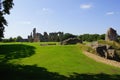 Castleton, Sherborne, Dorset UK: the ruins and ground of Sherborne Old Castle Royalty Free Stock Photo