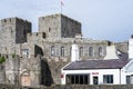 Castletown,Isle of Man, June 16, 2019. Castle Rushen is a medieval castle located in the Isle of Man`s historic capital, Royalty Free Stock Photo