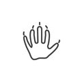 Castor paw print line icon