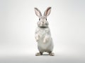 Ai Generated illustration Wildlife Concept of Castor Rex rabbit standing on hind legs Royalty Free Stock Photo
