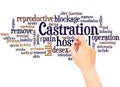 Castration word cloud hand writing concept