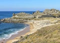 Famous Castro de BaroÃÂ±a, the best preserved of all Galician forts known as Castros. Porto do Son, Galicia, Spain.