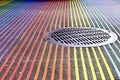 Castro District Rainbow Colored Crosswalk Intersection, San Francisco, California Royalty Free Stock Photo