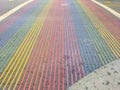 Castro District Rainbow Colored Crosswalk Intersection, San Francisco, California Royalty Free Stock Photo