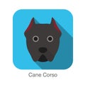 Castro dog face flat icon