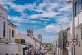 Castro Verde, Alentejo PORTUGAL - 28 April 2023 - Village street with Dona Maria house an ex-libris