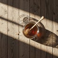 Casts diagonal shadows across the scene highlighting the honey s amber Royalty Free Stock Photo