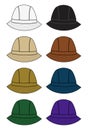 Casual adventure hat illustration set Royalty Free Stock Photo