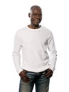 Casual afro American man standing hands pocket Royalty Free Stock Photo