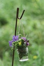 Casual arrangement of flowers for a country wedding Royalty Free Stock Photo