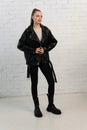 casual background clothing black white isolated design zipper jacket fashion leather clothes style