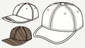 Casual Baseball Caps Collection Vector Set, vector design Generative AI Royalty Free Stock Photo