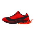 Casual Basketball Shoe with Fire Royalty Free Stock Photo